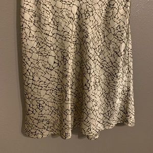 Cream and brown silk Old Navy collection silk skirt.